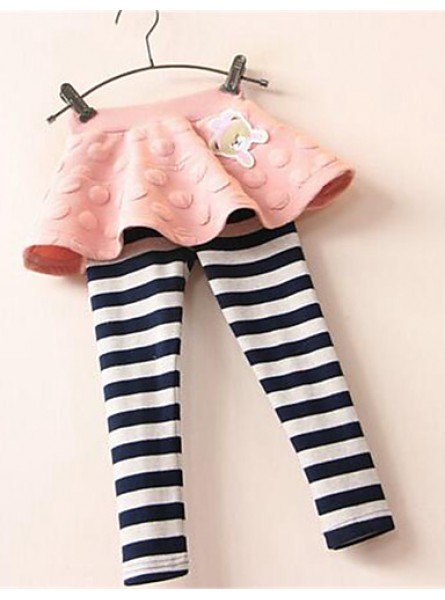 Girl's Casual/Daily Striped Leggings,Cotton Spring / Fall Blue / Pink / Gray  