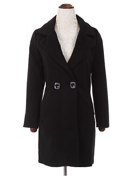 Women's Plus Size Coat,Solid Asymmetrical Long Sleeve Winter Blue / Black / Yellow Others Medium
