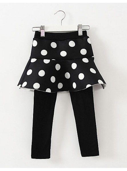 Girl's Casual/Daily Polka Dot Dress / LeggingsCotton / Spandex Winter Black  