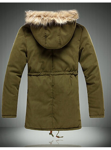 Men's Regular Padded Coat,Polyester Solid Long Sleeve