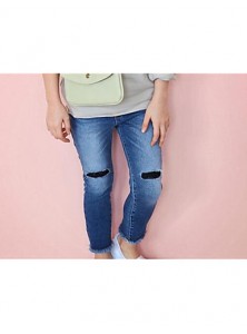 Girl's Casual/Daily Solid PantsCotton Fall Blue  