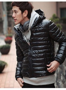 Men's Regular Padded Coat,Cotton Solid Long Sleeve