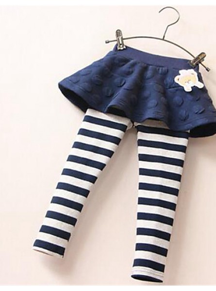 Girl's Casual/Daily Striped Leggings,Cotton Spring / Fall Blue / Pink / Gray  