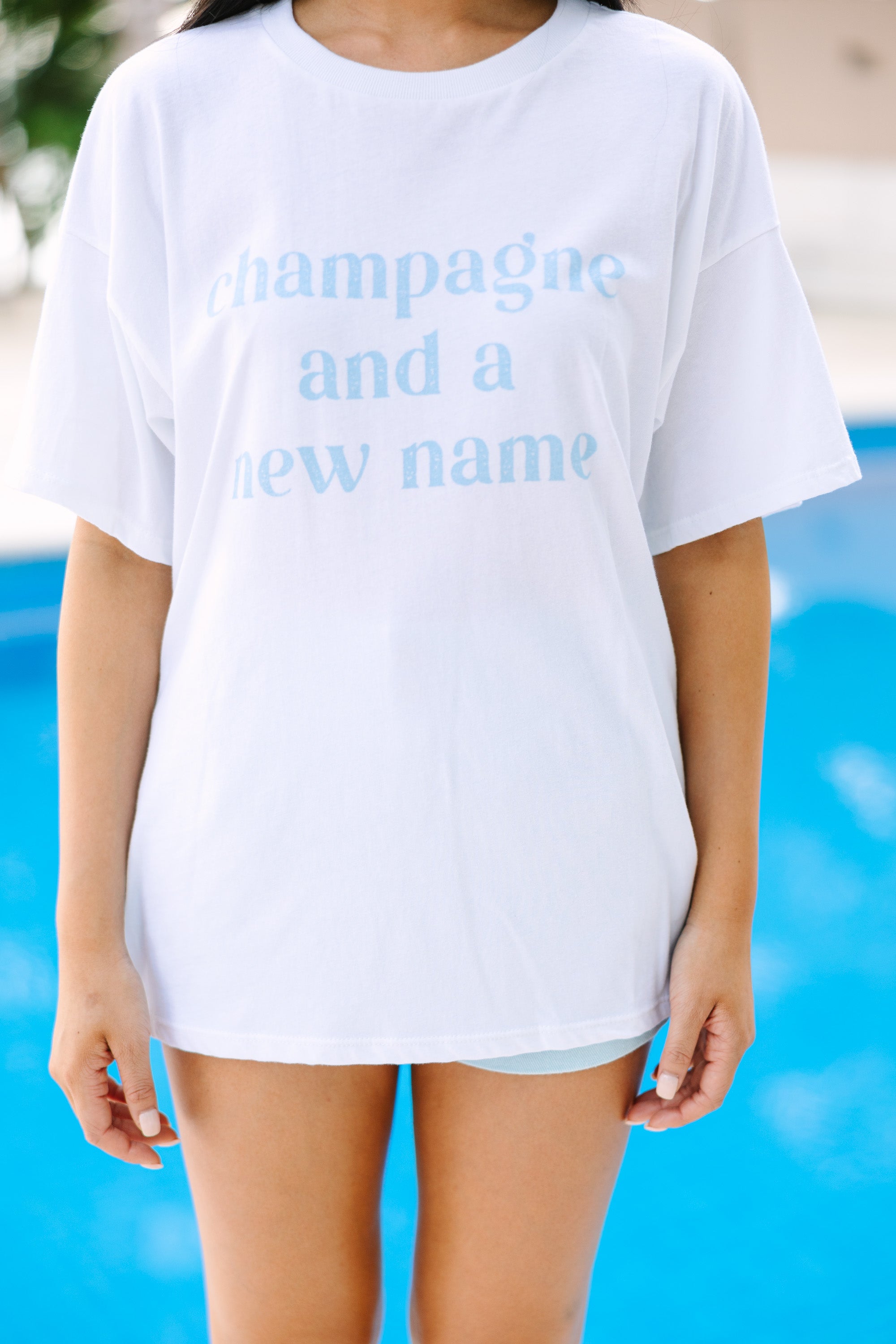Champagne and a New Name White Graphic Tee
