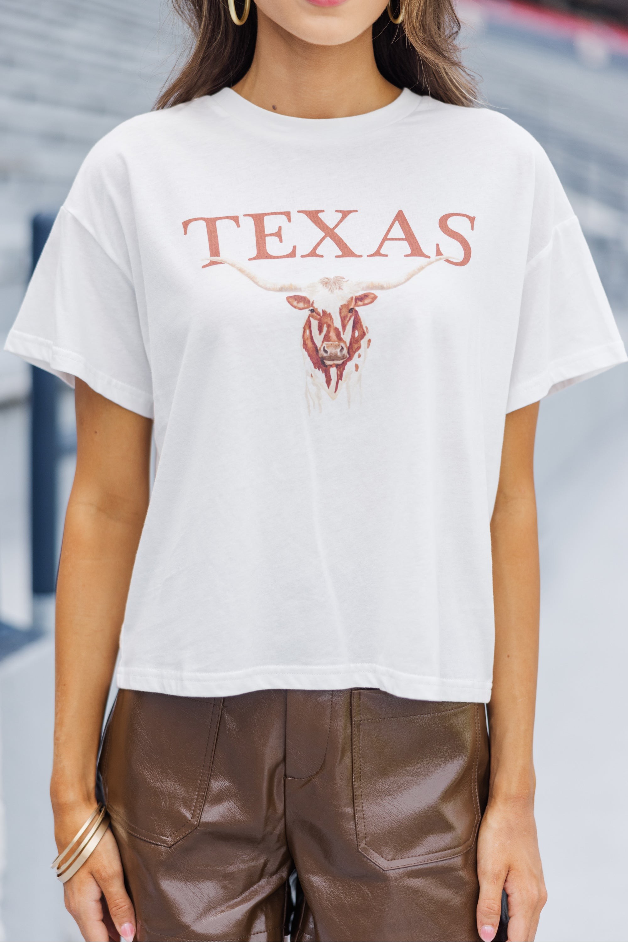 Texas Longhorn White Graphic Tee